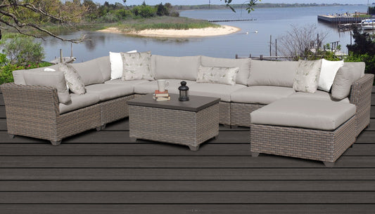 Monterey 9-Piece Wicker Outdoor Furniture Set with Storage Coffee Table