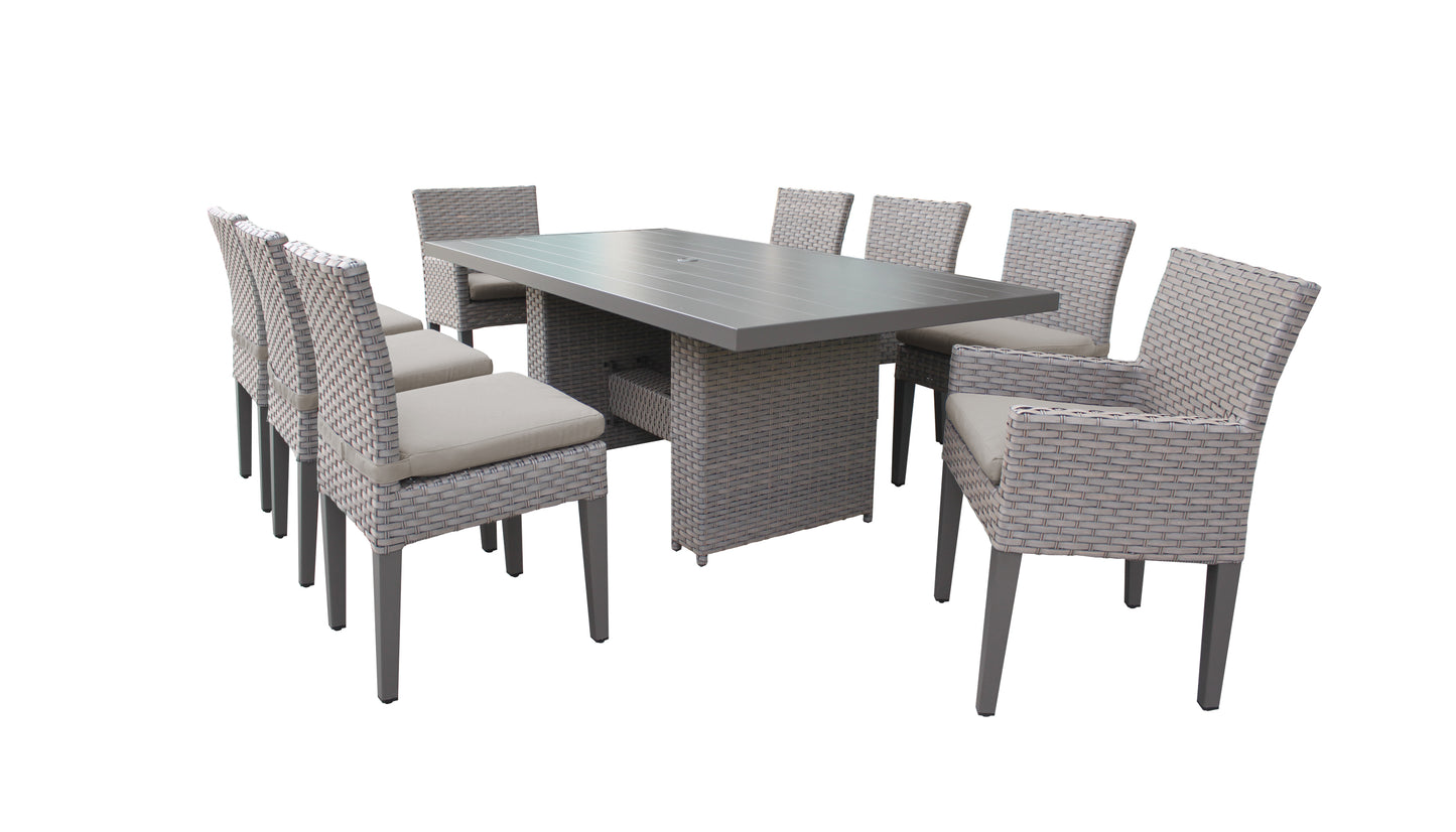 Monterey 9-Piece Wicker Outdoor Dining Set