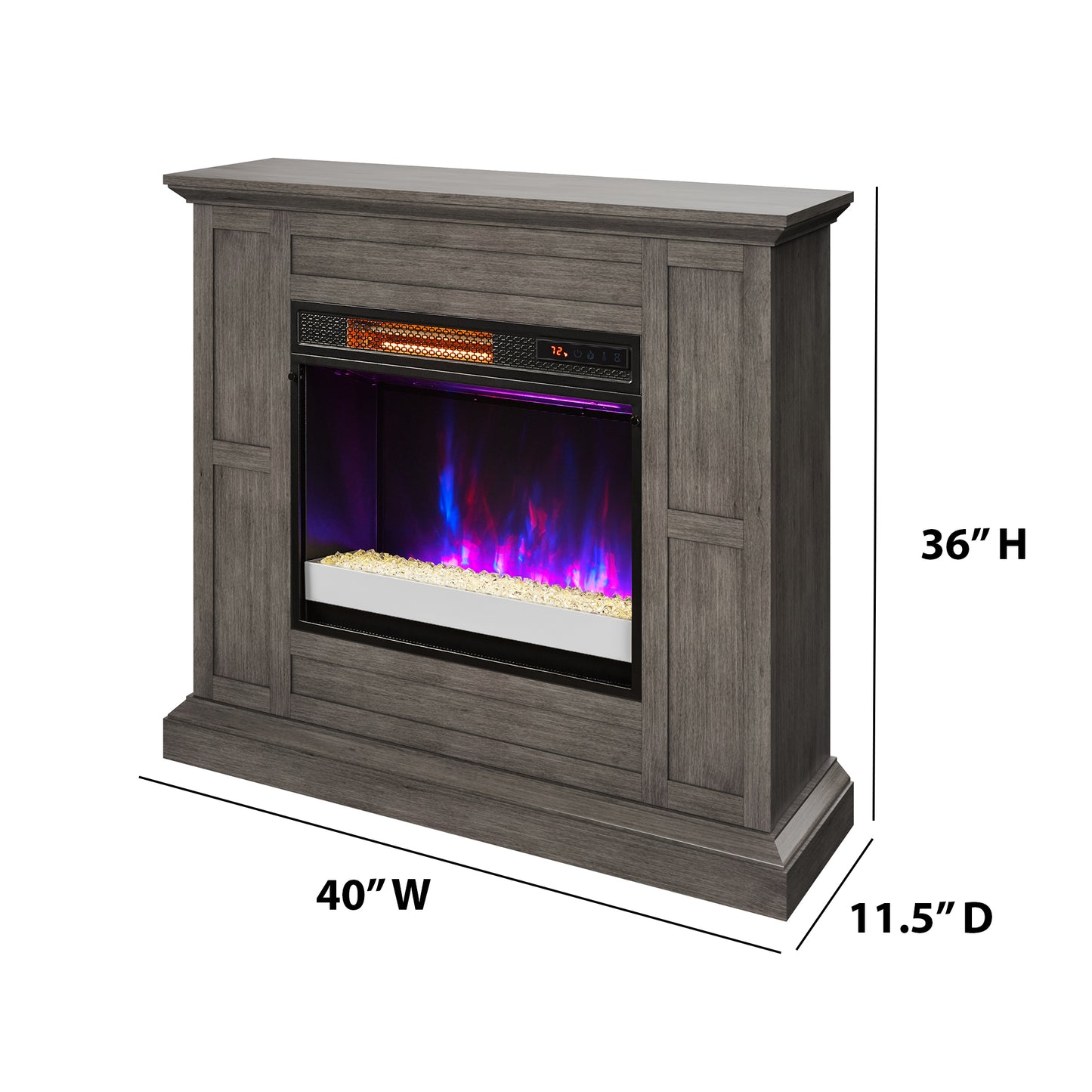 duraflame® Wall Mantel Electric Fireplace, Weathered Gray