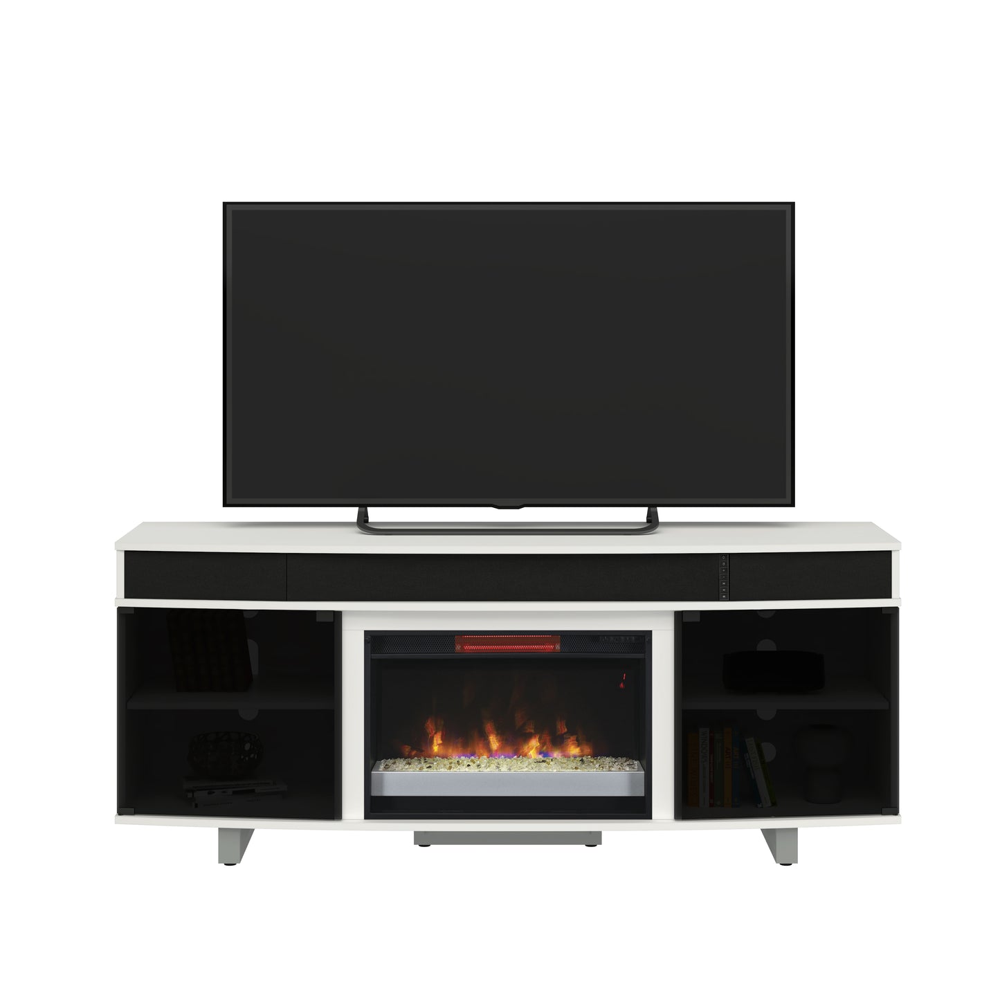 Enterprise TV Stand for TVs up to 80", Imperial Gray (Electric Fireplace sold separately)
