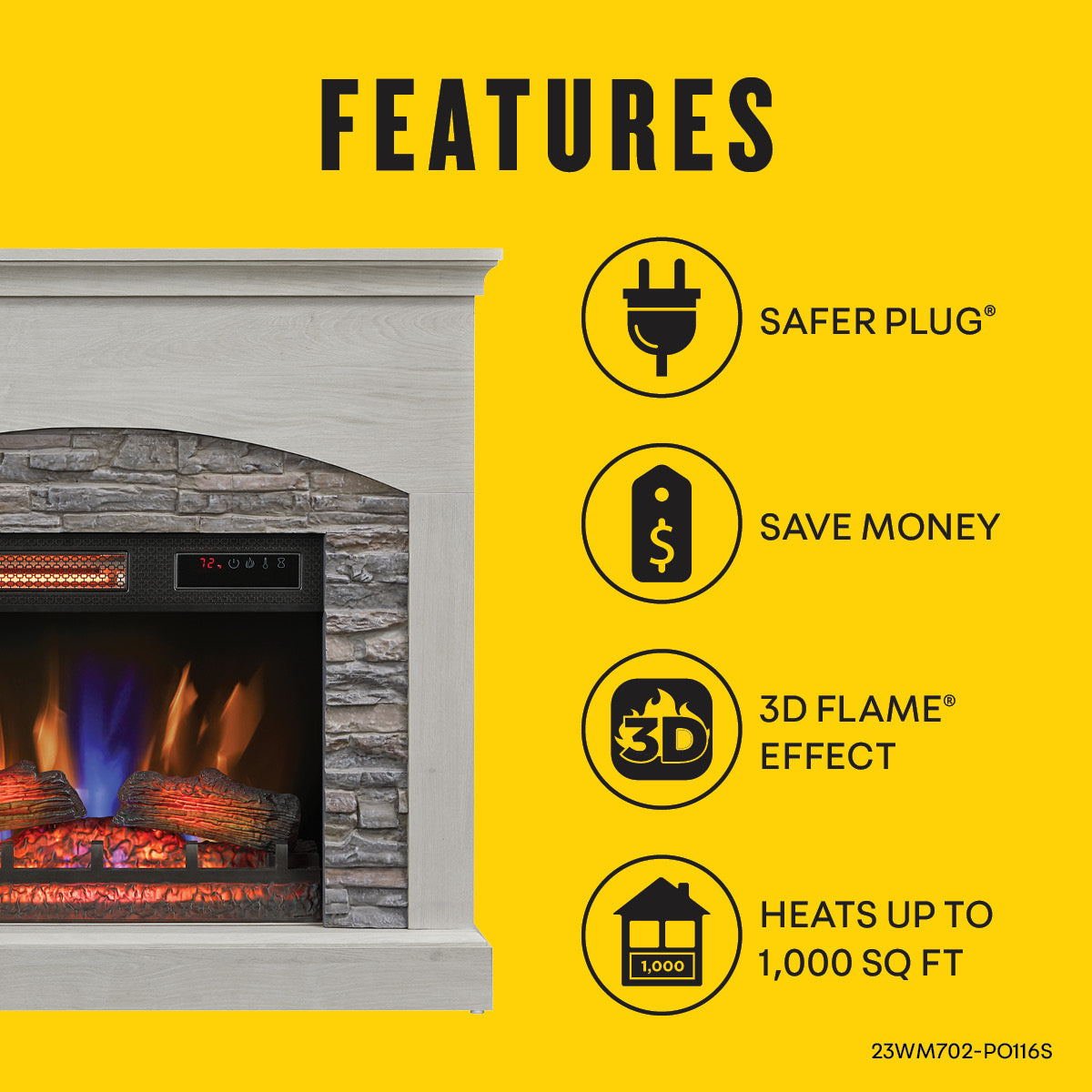 duraflame® Wall Mantel Electric Fireplace, Fairfax Oak