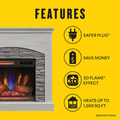 duraflame® Wall Mantel Electric Fireplace, Fairfax Oak
