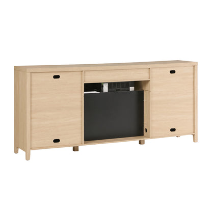 Sasha 80" Modern Reeded TV Stand with duraflame® Smart Electric Fireplace