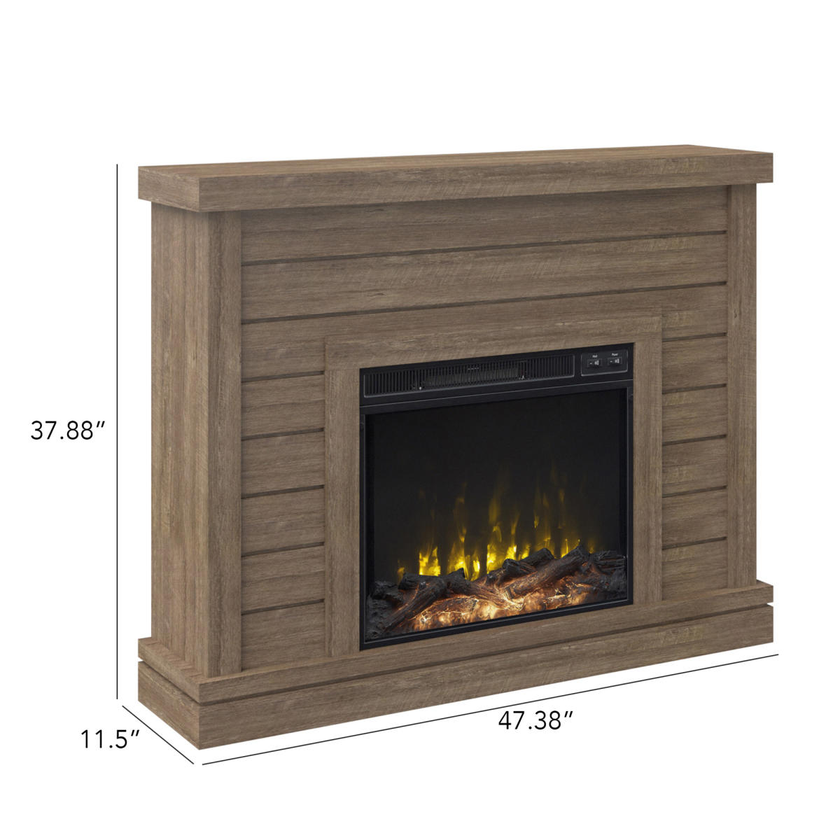 Shiplap Wall Mantel Electric Fireplace