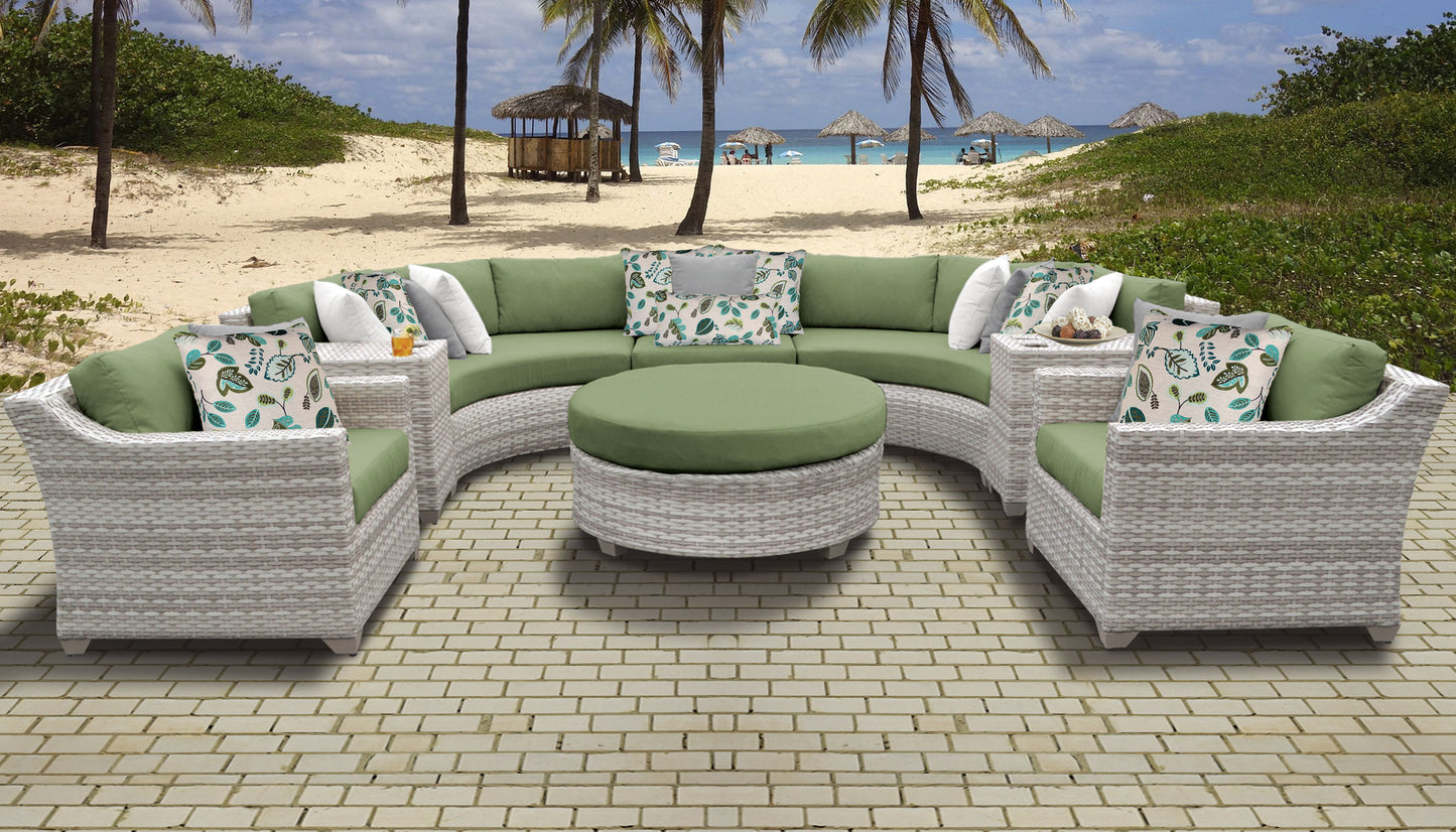 Fairmont 8-Piece Outdoor Wicker Patio Furniture Set with Aruba Cushions