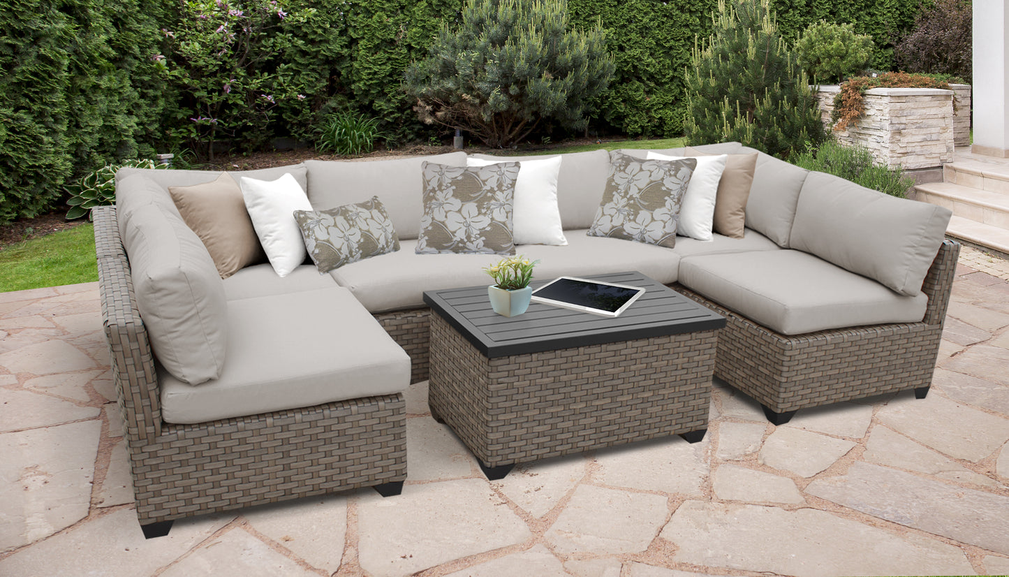 Monterey 7-Piece Wicker Outdoor Furniture Set with Storage Coffee Table