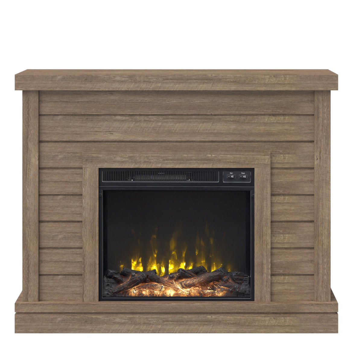 Shiplap Wall Mantel Electric Fireplace