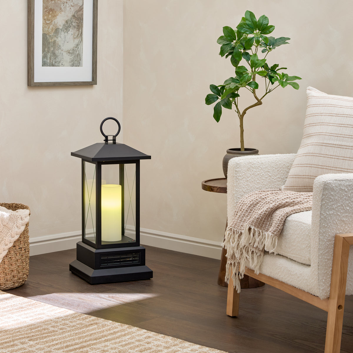 duraflame® 28" Electric Lantern Heater with Remote, Black