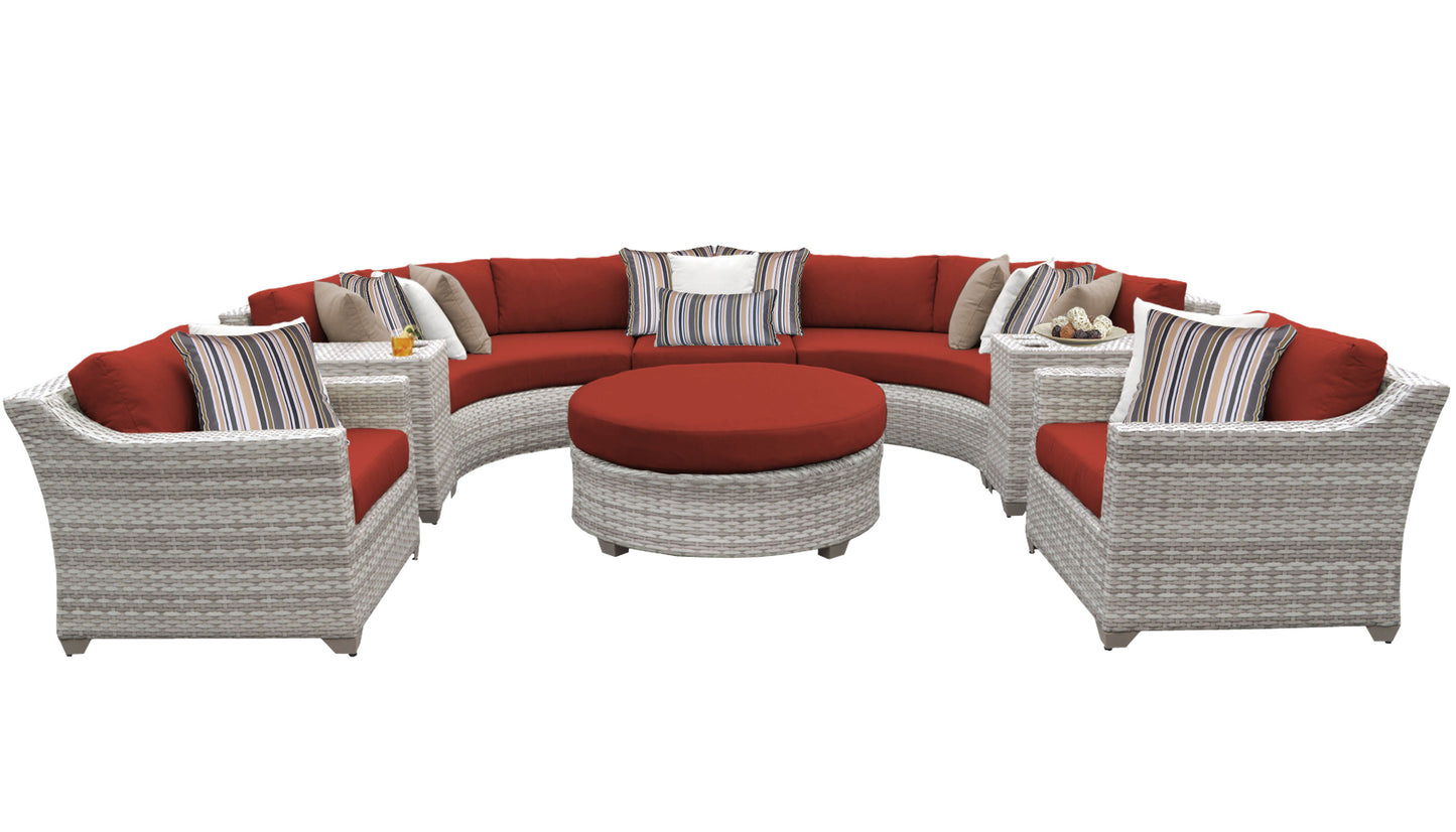 Fairmont 8-Piece Outdoor Wicker Patio Furniture Set with Aruba Cushions