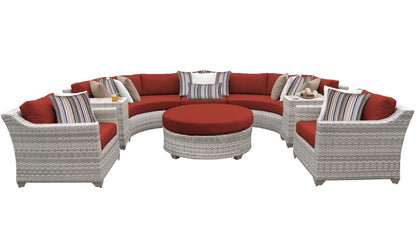 Fairmont 8-Piece Outdoor Wicker Patio Furniture Set with Aruba Cushions