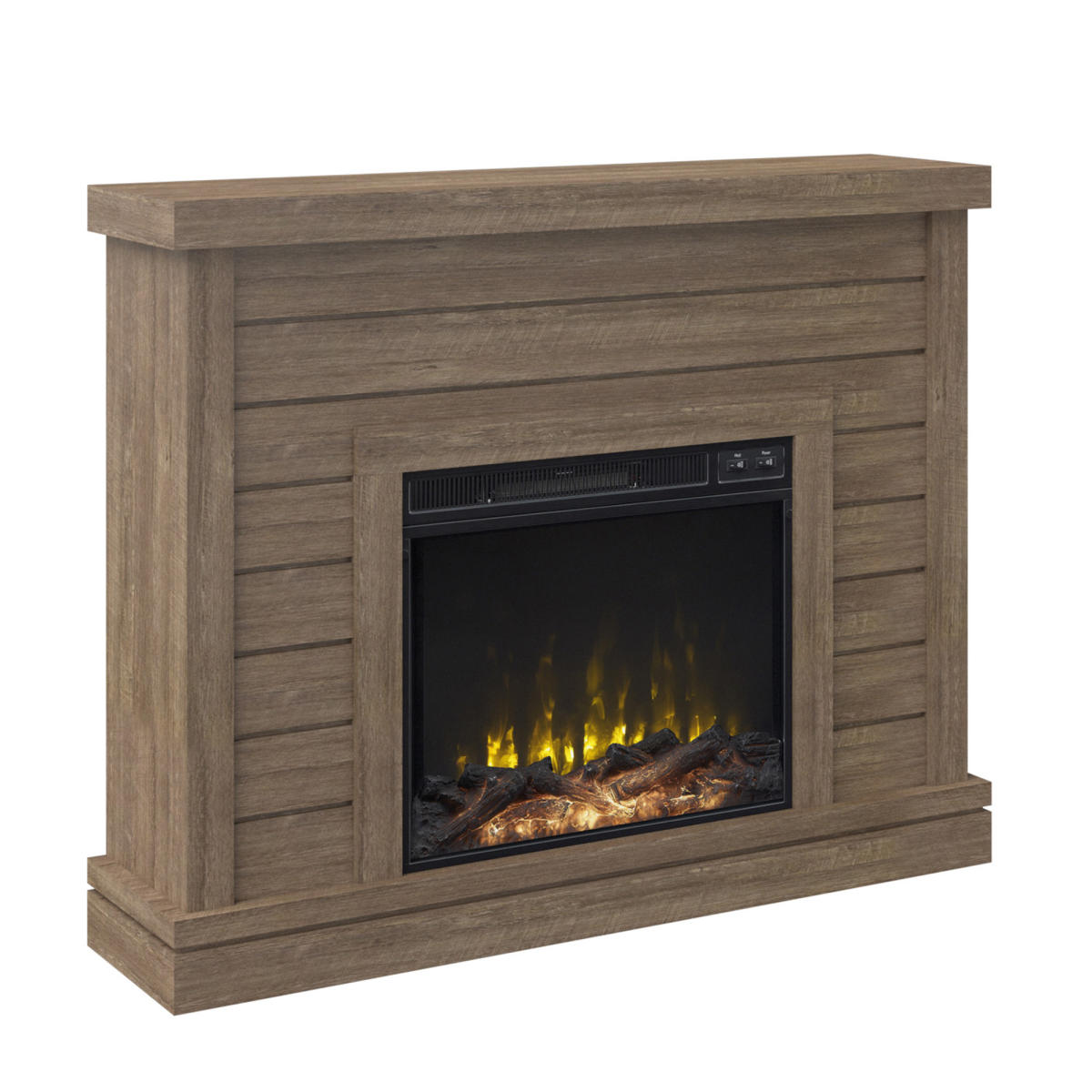 Shiplap Wall Mantel Electric Fireplace