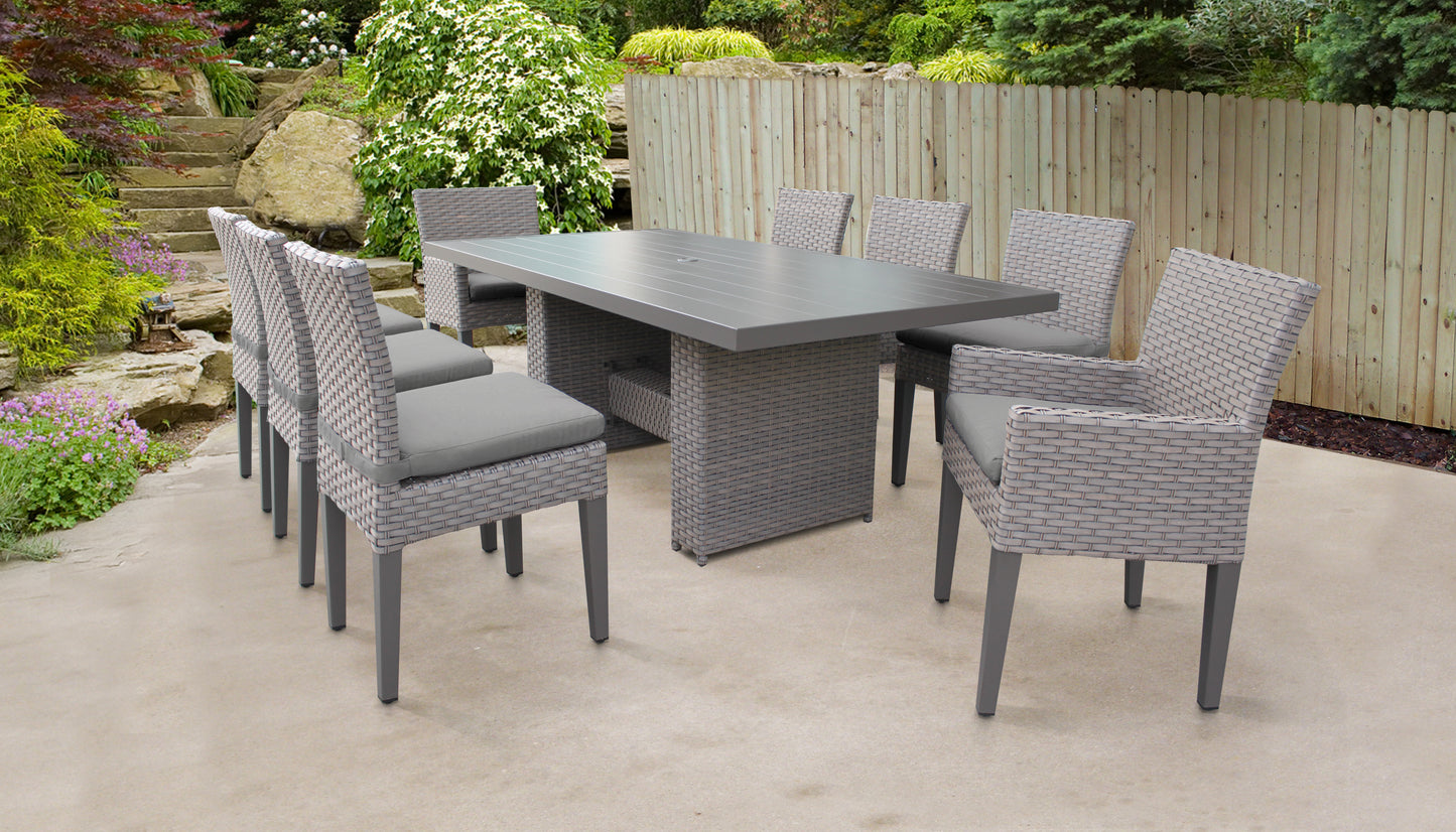 Monterey 9-Piece Wicker Outdoor Dining Set