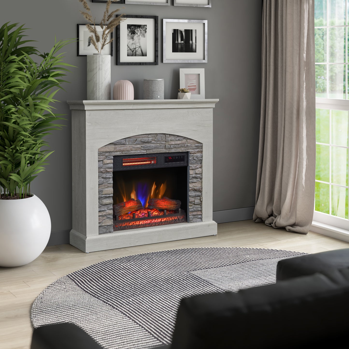 duraflame® Wall Mantel Electric Fireplace, Fairfax Oak