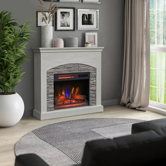 duraflame® Wall Mantel Electric Fireplace, Fairfax Oak