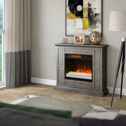 duraflame® Wall Mantel Electric Fireplace, Weathered Gray