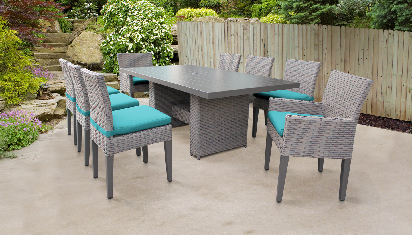Monterey 9-Piece Wicker Outdoor Dining Set