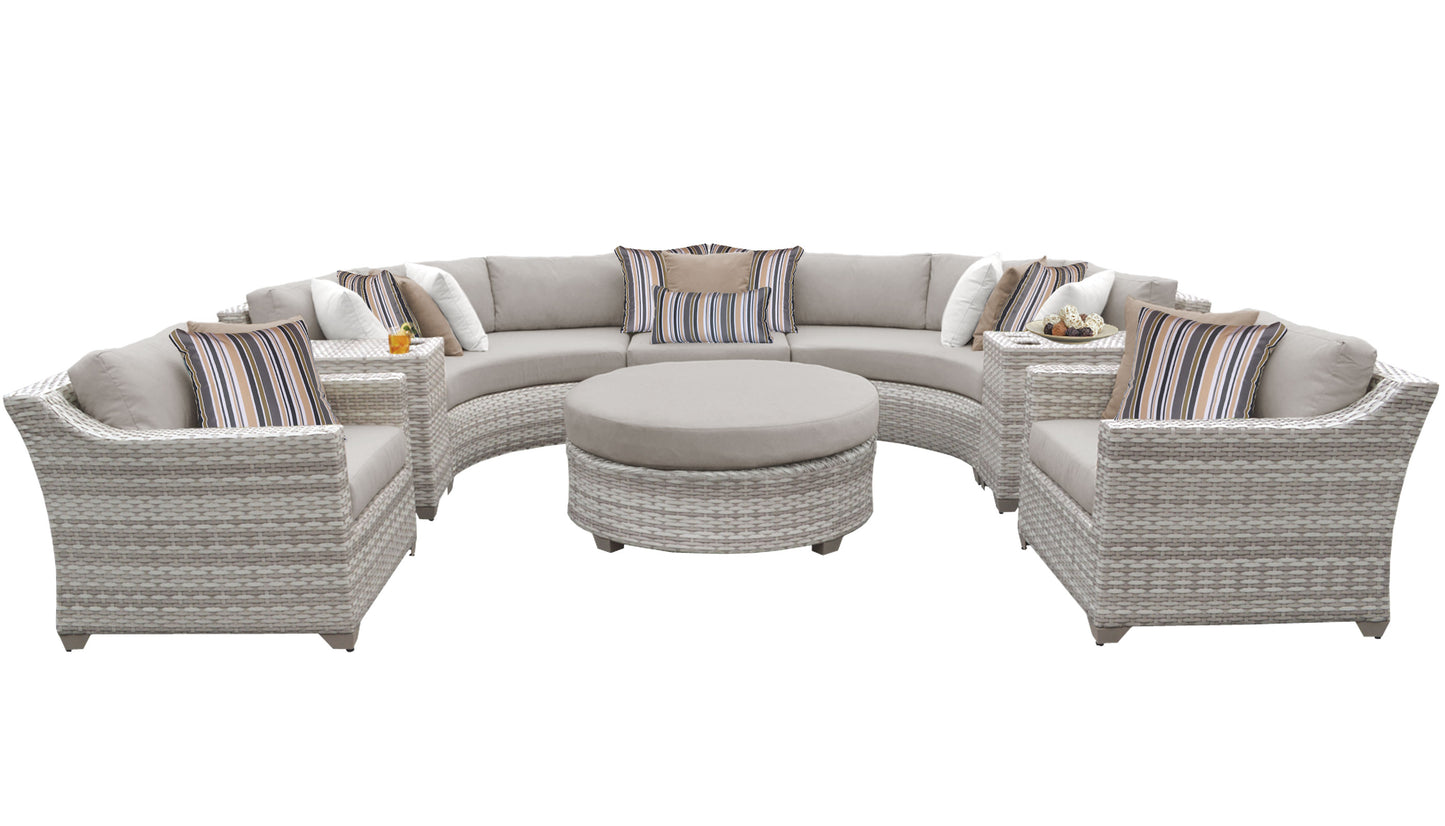 Fairmont 8-Piece Outdoor Wicker Patio Furniture Set with Aruba Cushions