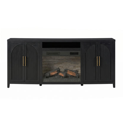 Sasha 80" Modern Reeded TV Stand with duraflame® Smart Electric Fireplace