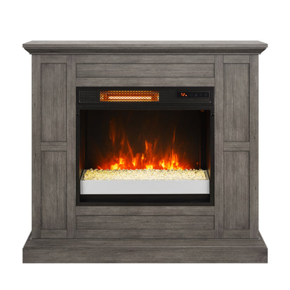 duraflame® Wall Mantel Electric Fireplace, Weathered Gray