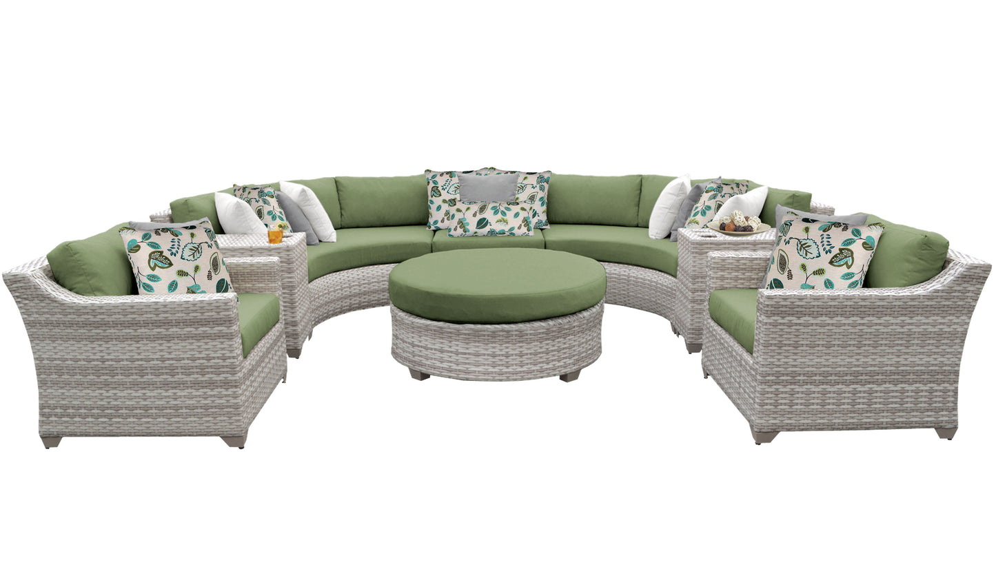 Fairmont 8-Piece Outdoor Wicker Patio Furniture Set with Aruba Cushions