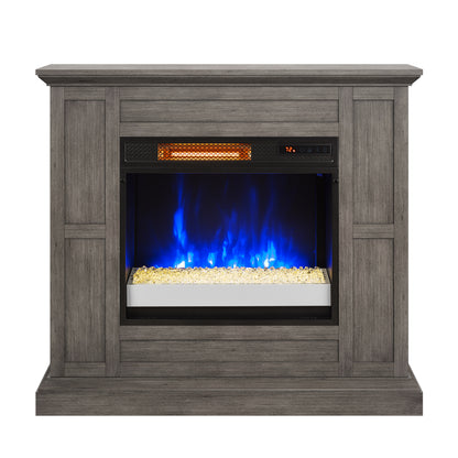 duraflame® Wall Mantel Electric Fireplace, Weathered Gray