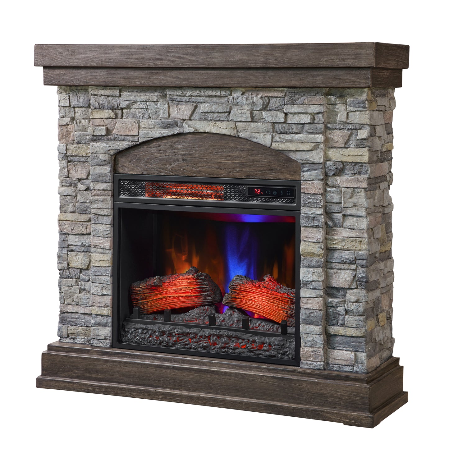 duraflame® Wall Mantel Electric Fireplace, Smoky Gray Stone