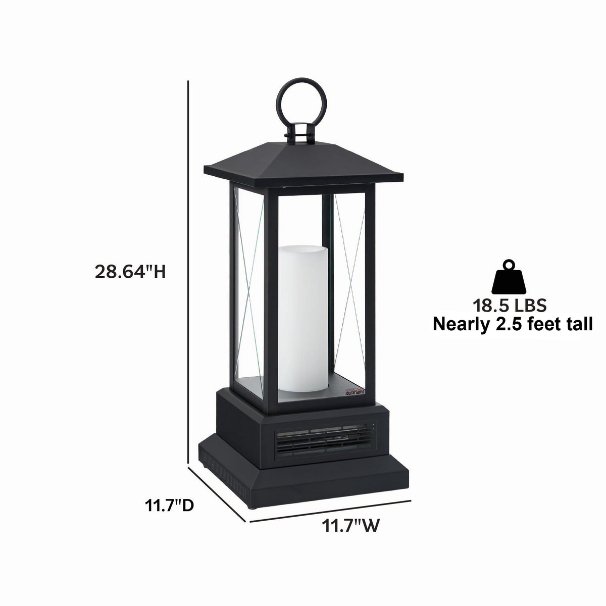 duraflame® 28" Electric Lantern Heater with Remote, Black