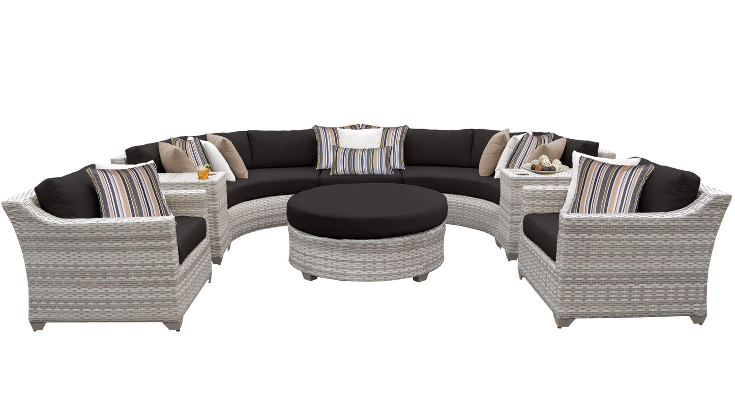 Fairmont 8-Piece Outdoor Wicker Patio Furniture Set with Aruba Cushions