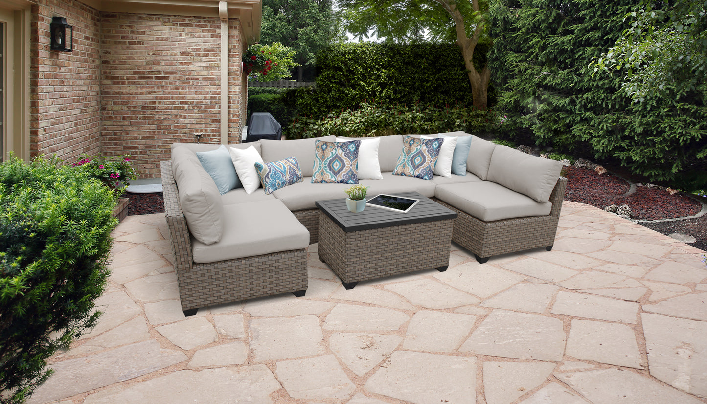 Monterey 7-Piece Wicker Outdoor Furniture Set with Storage Coffee Table
