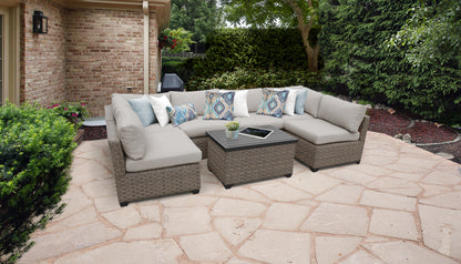 Monterey 7-Piece Wicker Outdoor Furniture Set with Storage Coffee Table