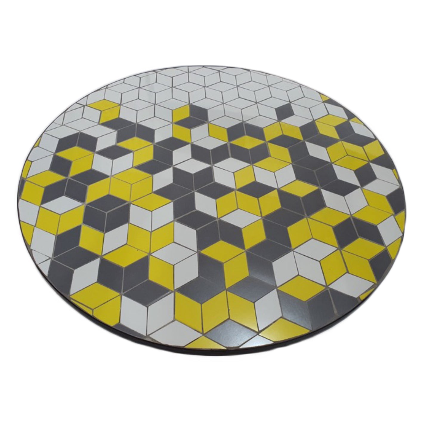 TK Classics Round Outdoor Dining Table with Geometric Tabletop, 35"W