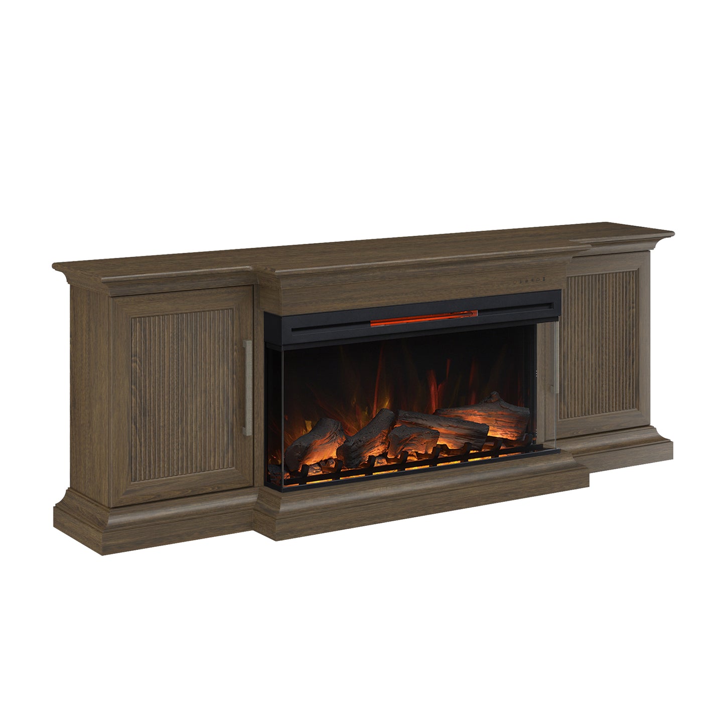 Tanner 76" Modern Reeded Electric Fireplace TV Stand