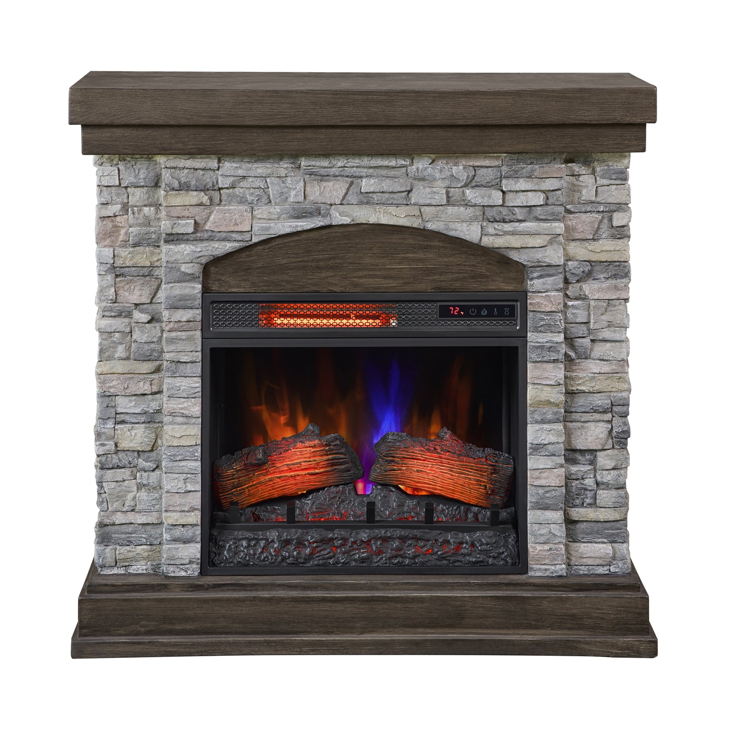 duraflame® Wall Mantel Electric Fireplace, Smoky Gray Stone