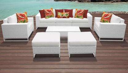 Miami 8-Piece Wicker Outdoor Furniture Set with Aruba Cushions